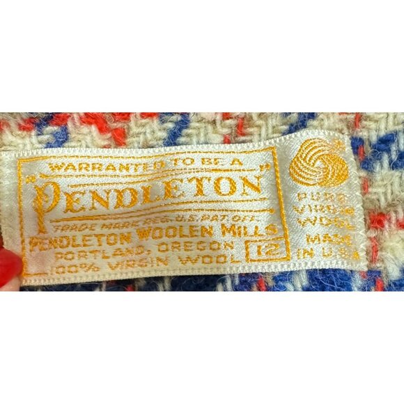 VINTAGE 70s PENDLETON SUIT JACKET SIZE 12 RED TARTAN PLAID FULLY LINED WOMENS - Picture 6 of 6